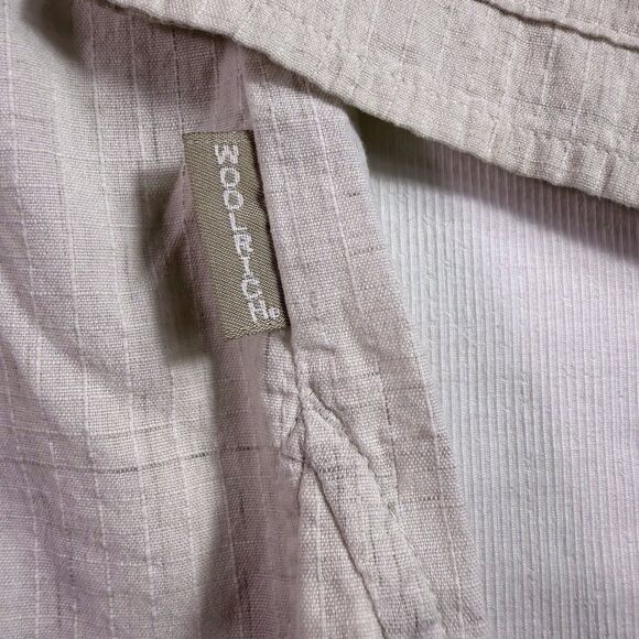 Woolrich Woman's Size S Long Sleeve Ivory Cotton Button Front Stitching - Picture 10 of 11